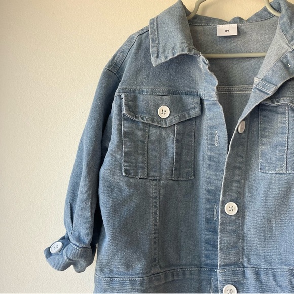 🌼 5/$25 Kids Light Wash Denim Jean Jacket Toddler Size 3Y (3T) Unisex Outerwear - Picture 8 of 8